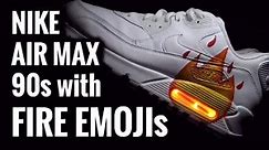 🔥 FIRE EMOJI 🔥 LIGHT UP SHOES - Custom Nike Air Max 90s
