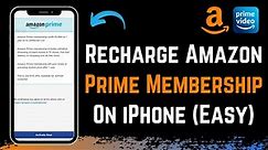 How to Recharge Amazon Prime in iPhone !