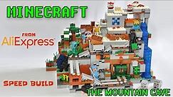 Minecraft The Mountain Cave Unofficial LEGO KnockOff Set - Speed Build - Aliexpress Unboxing Haul