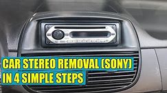 TUTORIAL: How to remove car stereo aftermarket from dash board (SONY) in 4 steps