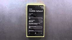 Setup 2G / 3G Mobile Data Connection on Nokia Lumia 920 WP8 Smart Phone