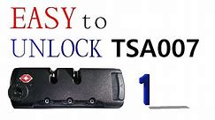 EASY to unlock TSA 007 combination code, unknown pin, passcode