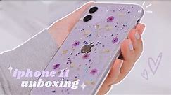 iphone 11 💜 + 🦄 emoji engraved airpods ⁄⁄ unboxing & setup 📦📱✨