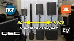 How to select the RIGHT SPEAKER for your EVENT (JBL, EV, QSC, RCF, Martin Audio)