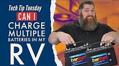 Can I charge multiple batteries together in my RV