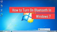 Turn On Bluetooth In Windows 7