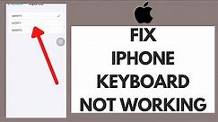 How To Fix iPhone Keyboard Not Working (2022)| iPhone Keyboard Problems [SOLVED]