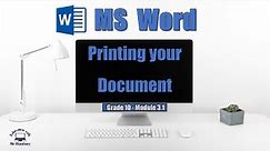 How to Print a Word Document | MS Word 2019 | Printing Options