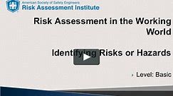 Identifying Risks or Hazards