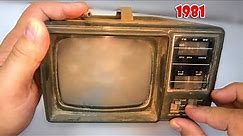 Restoration Mini TV produced in 1981 Antique television restore Restore old Mini TV