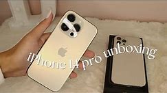 iPhone 14 pro gold ✧ aesthetic unboxing + accesories 📦