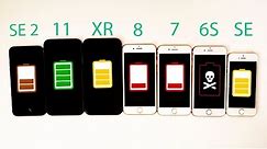 2020 iPhone SE vs iPhone 11 vs XR vs 8 vs 7 vs 6S vs SE Battery Life DRAIN TEST