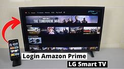 How to Login Amazon Prime Video in LG Smart TV