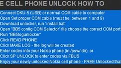 Nokia BB5 free cell phone unlock