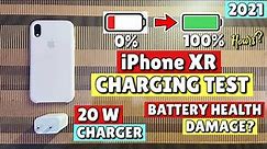iPhone XR Charging Test in 2021|Apple 20 Watt Charger Test|Battery Health Damage?