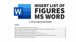 [How to] add list of figures in microsoft word