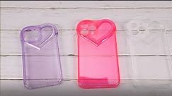 Clear Cute Love Heart Case for iPhone with Screen Protector