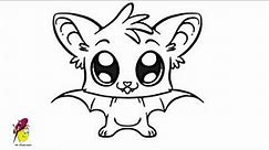 Bat Cartoon - Easy Drawing - How to draw a Bat