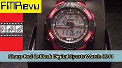 Sharp Red & Black Digital Sports Watch SHP8911 | Men's Fashion Watch Review