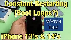 iPhone 13's & 14's: Constant Restarting Boot Loop? Watch This!