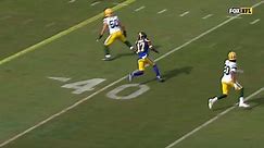 Woods secures strong pass over the middle for 15 yards