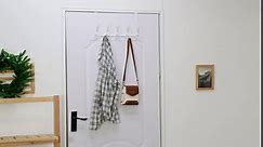 Dseap Over The Door Hook Hanger - 5 Tri Hooks, Heavy Duty Over The Door Towel Rack Coat Rack for Clothes Hat Towel, White & Black, 2 Packs