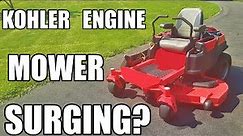 Fixing a surging engine on a zero turn lawn mower with a Kohler 7000 series engine