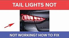 Tail Lights Not Working But Brake Lights Are? How To Diagnose & Repair