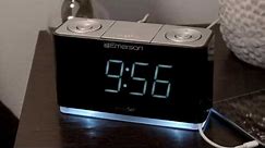 Emerson SmartSet Alarm Clock Radio with Bluetooth Speaker, Charging Station