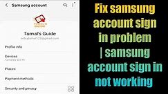 Fix samsung account sign in problem | samsung account sign in not working