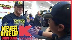 John Cena and KMART promote the "Never Give Up" clothing brand apparel