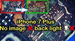 iPhone 7 Plus no image, no back light. Long screw damage fix.