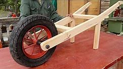 Woodworking Project Combined With Old Moto Wheel // How To Make The Easiest wheelbarrow - DIY