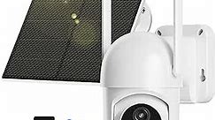 Ebitcam 4G LTE Cellular Security Camera Outdoor Includes SD&SIM Card, Solar Powered, Works Without WiFi, 2K Live Video, 360° Full Cover, Color Night Vision, Motion&Siren Alerts, Remote Phone Access