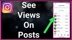 How To See Views On Instagram Post