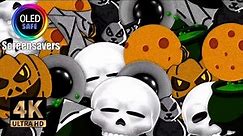 Halloween Skulls Pumpkins Screensaver - 10 Hours - 4K - OLED Safe
