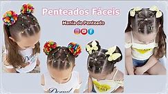 Penteados Fáceis com Maria Chiquinha ou Coques 😍💖 | Easy Ponytails or Buns Hairstyles for Girls 🥰💕