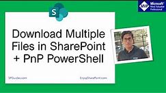 Download multiple files in SharePoint | Download multiple files from sharepoint using powershell