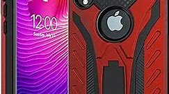 Kitoo Defender Designed for iPhone XR Eco-Friendly Case with Kickstand, Military Grade Shockproof 12ft. Drop Tested - Red