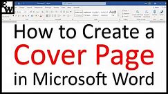 How to Create a Cover Page in Microsoft Word (Built-In & Custom)