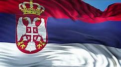 Serbia Flag 5 Minutes Loop - FREE 4k Stock Footage - Realistic Serbian Flag Wave Animation