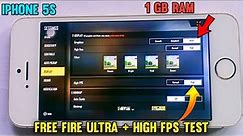 Iphone 5s free fire ultra graphics + high fps test in 2022 🔥 | 1 gb ram iphone handcam gameplay