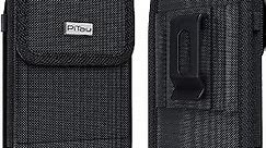 PiTau Belt Holster Case Designed for Samsung Galaxy S7/ S8/ J3V/ J3/ A10e/ A01/ S10e Cell Phone Holster Rugged Nylon Belt Case with Belt Clip Pouch Compatible with Otterbox Commuter on- Black