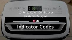 LG Portable Air Conditioner - Indicator Codes