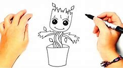 How to draw Groot | Baby Groot Easy Draw Tutorial