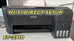 How to Setup the Wi-Fi Direct on Epson Eco Tank ET2710