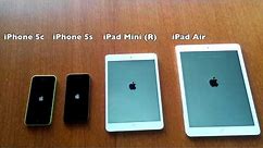 iPhone 5C vs iPhone 5s vs iPad Mini vs iPad Air Comparison & Benchmark Scores