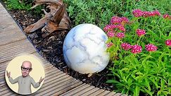 How to make a Concrete Garden Sphere (DIY) Cement Garden Design - build a fake marble / granite ball
