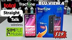 BLU View 4 Unboxing & Review straight talk, simple mobile, total by Verizon, Tracfone