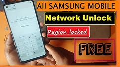 Galaxy A21S Network Unlock FREE || Samsung galaxy A21s SM-A217F Country Lock or SIM Lock Unlock